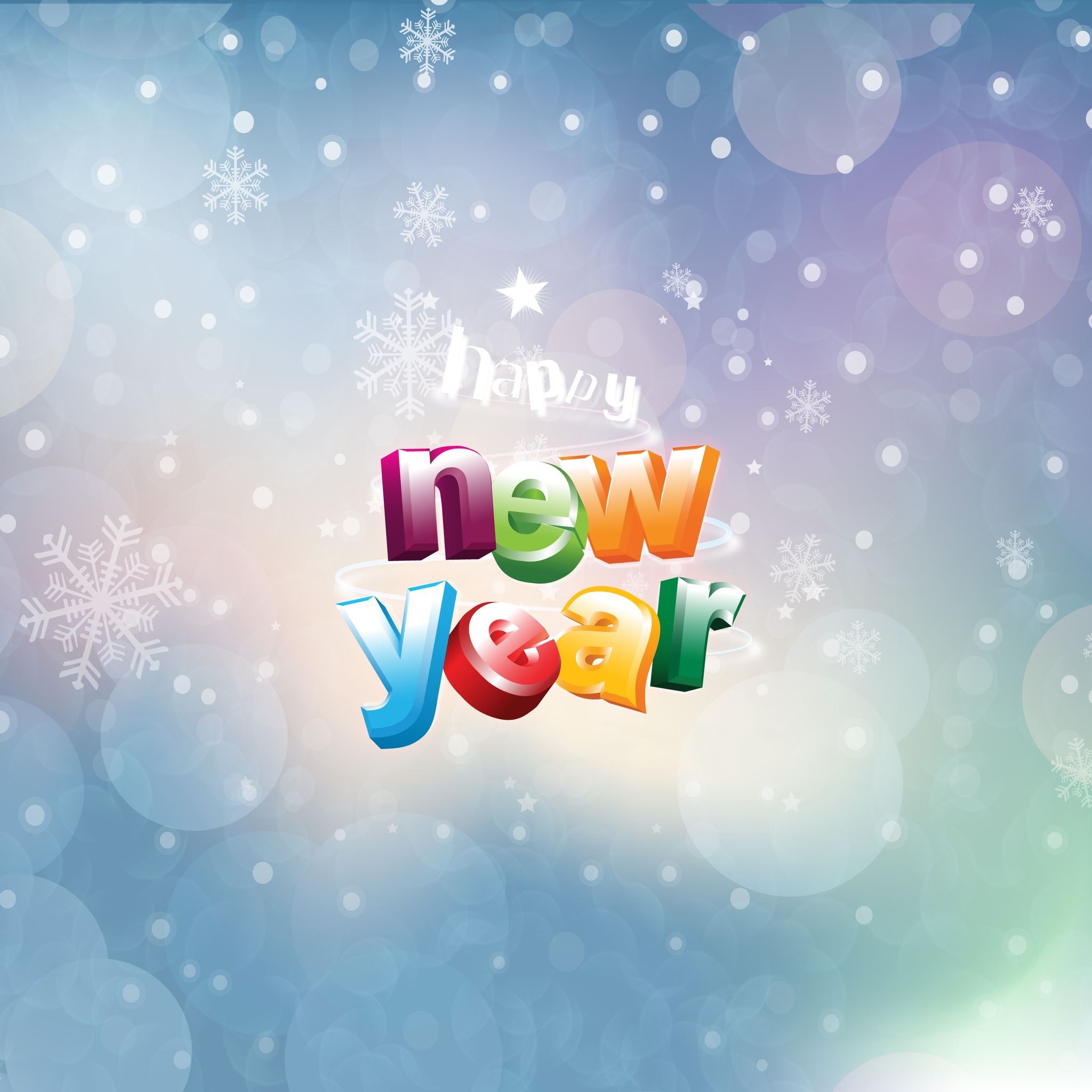 Happy New Year Colorful Letters iPad Air Wallpapers Free Download