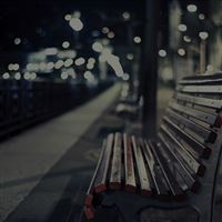 Street Chair Dark Melancholy Night wallpaper