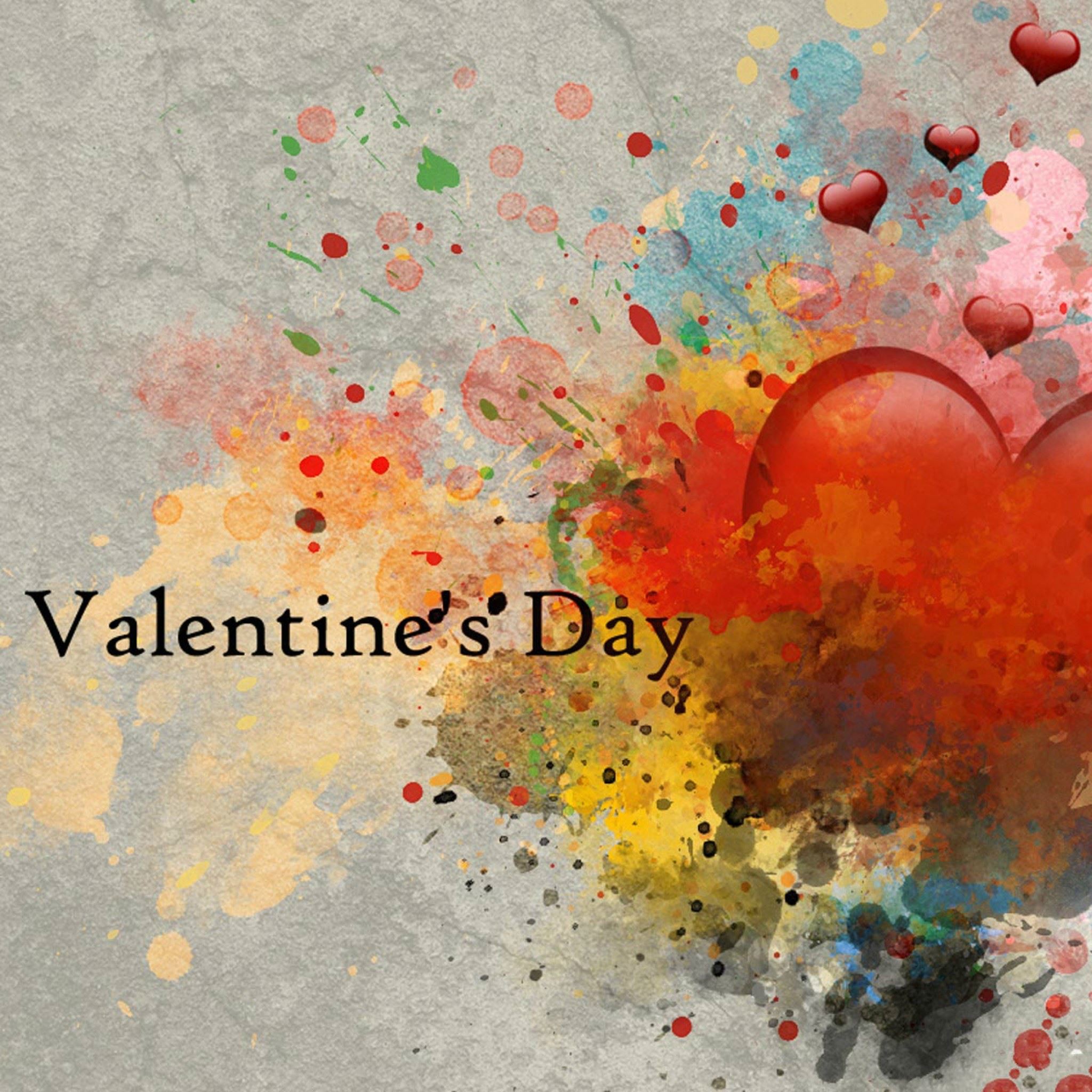 Heart Splash Valentine's Day Card iPad Air wallpaper 