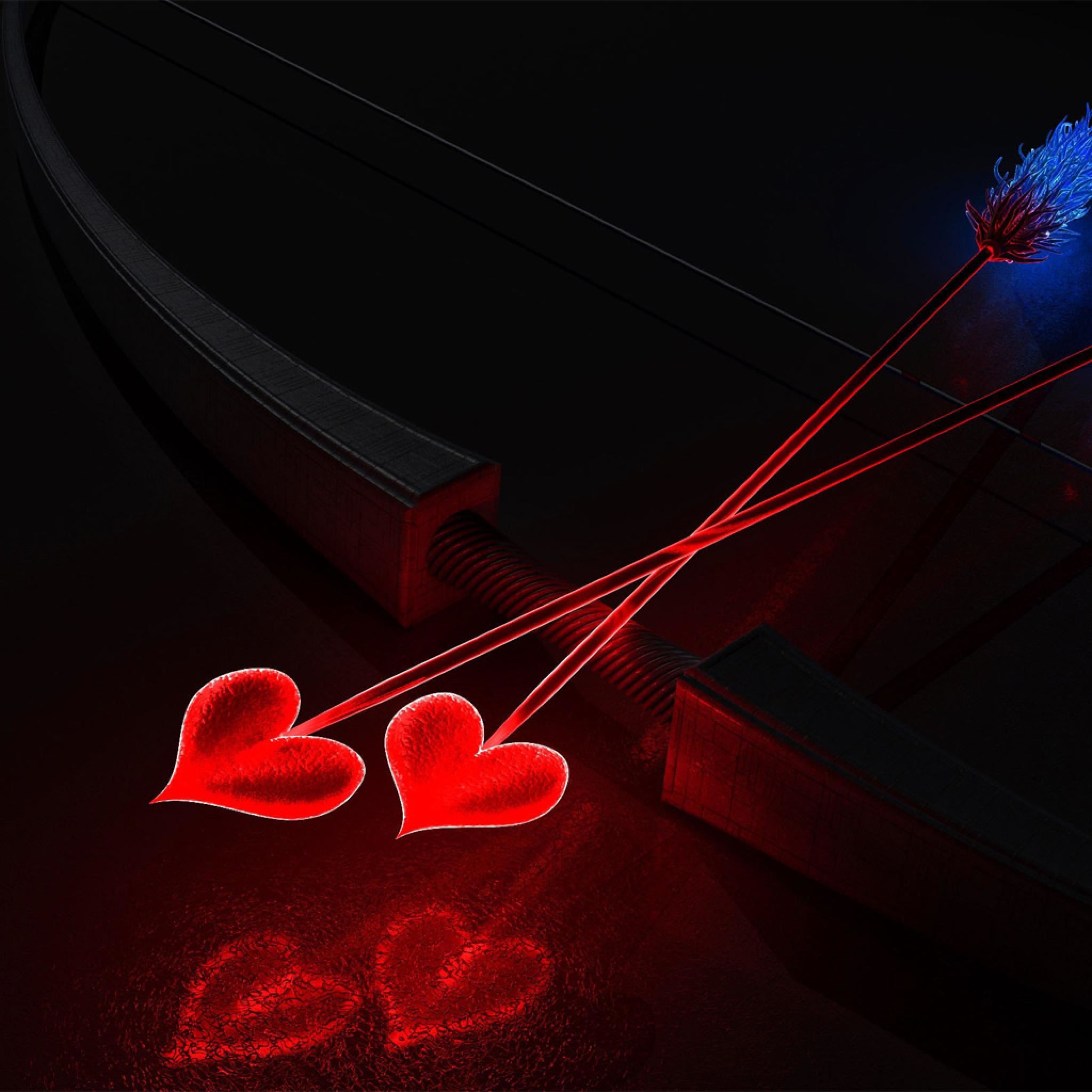Valentine Arrows Heart Shaped iPad Air wallpaper 
