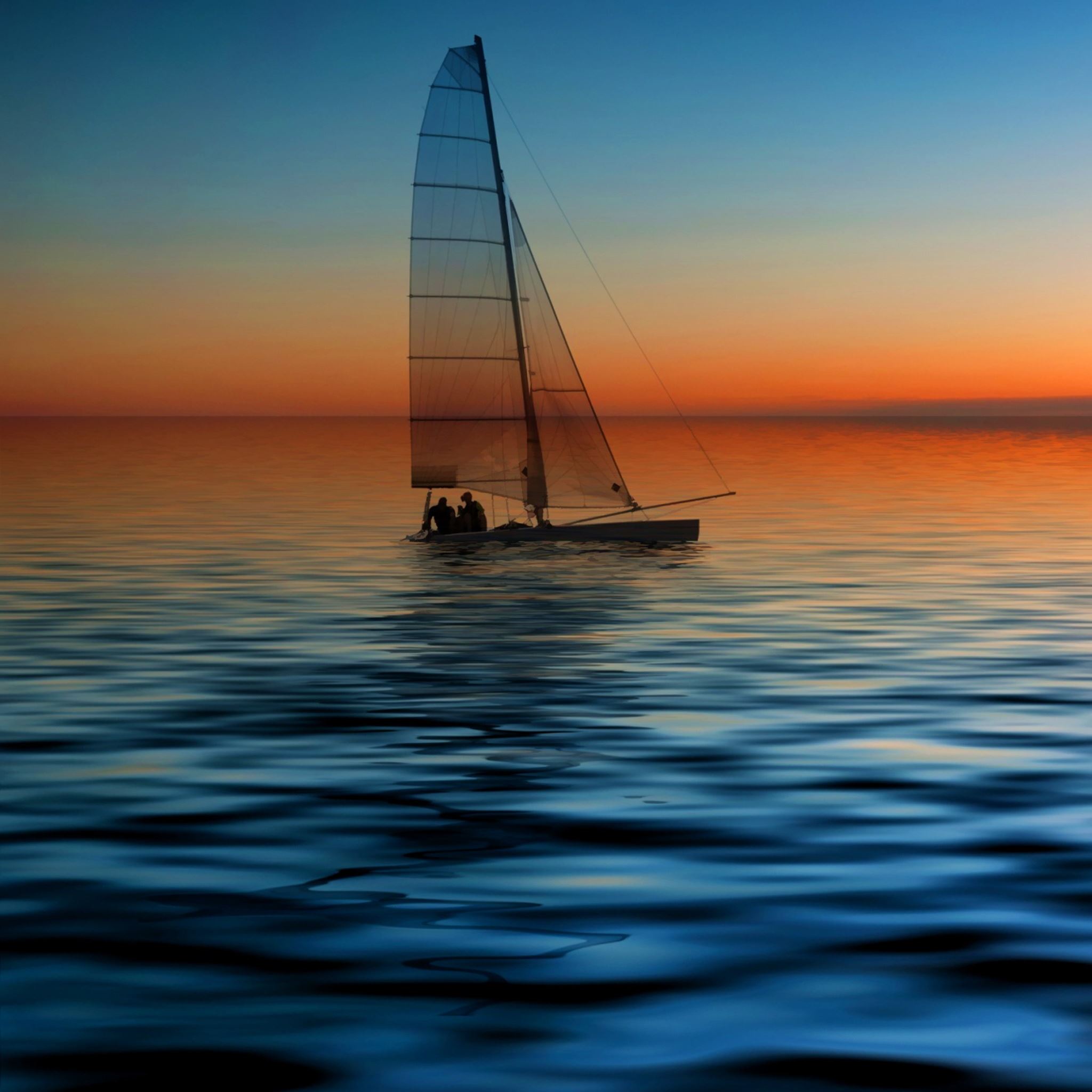 Sail Boat Seascape iPad Air wallpaper 