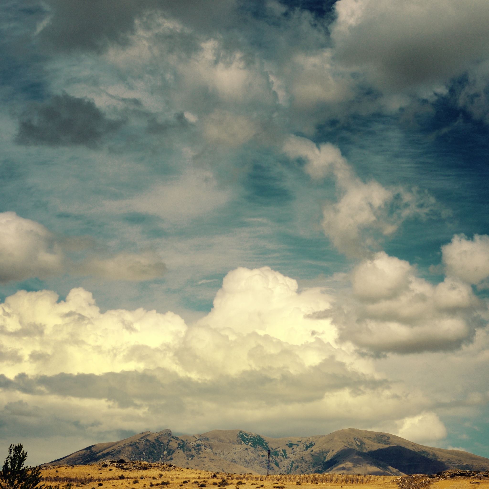 Nature Thick Cloudy Sky Landscape iPad Air wallpaper 