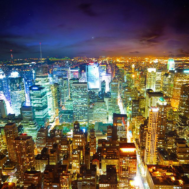 2048x2048 Night City Landscape - view iPad Air Wallpaper