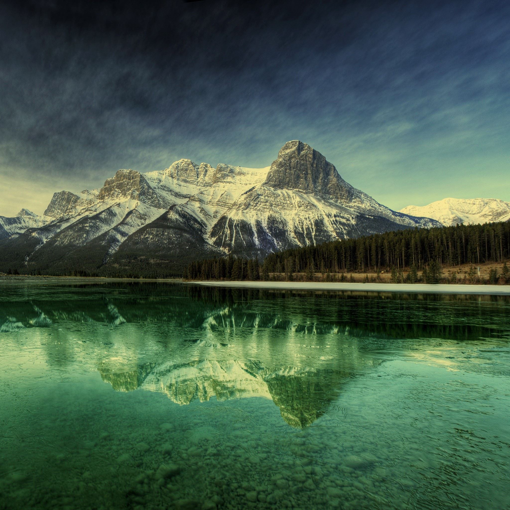 Mountain Crystal Lake Reflection iPad Air Wallpapers Free Download