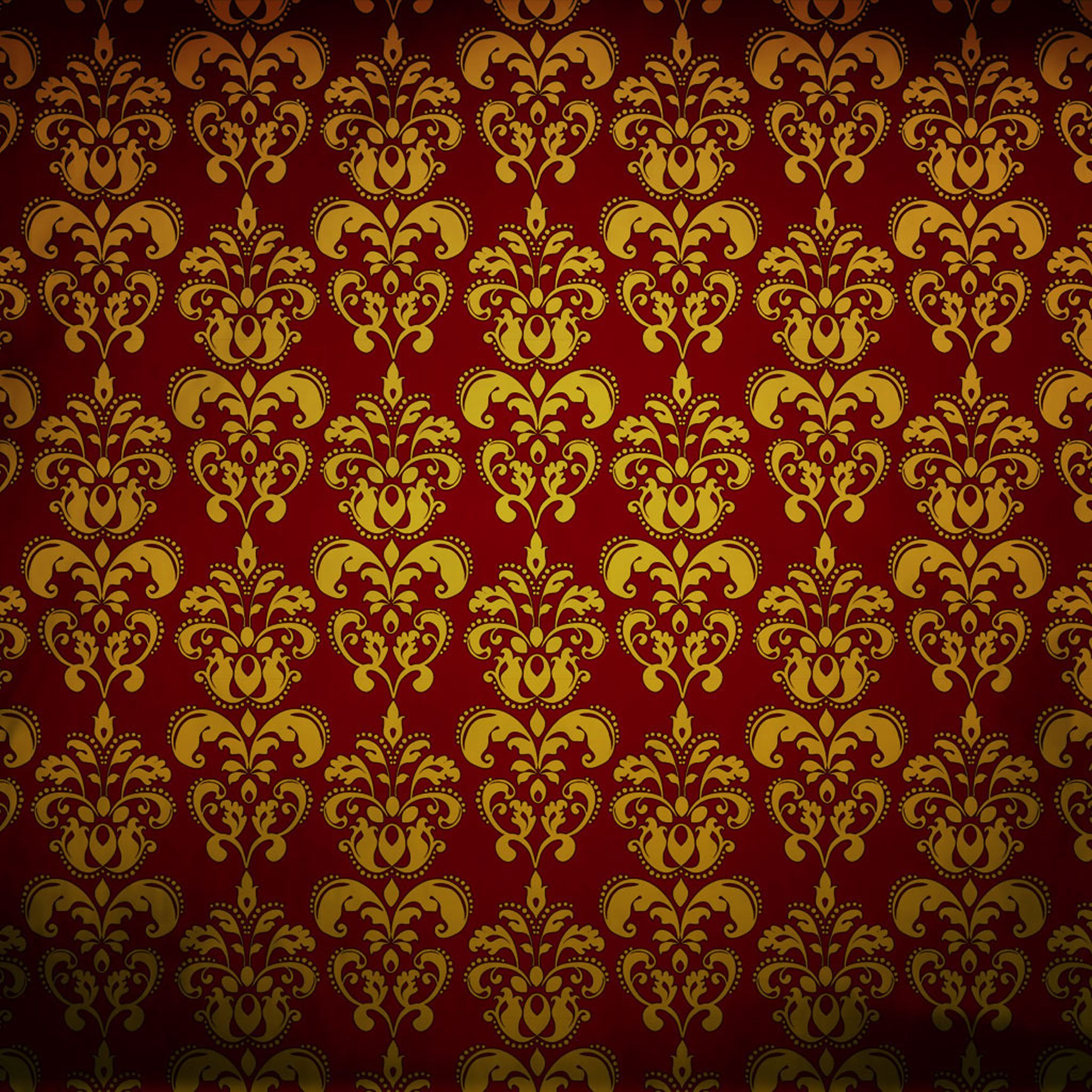 Retro Golden Cozy Flower Pattern iPad Air wallpaper 