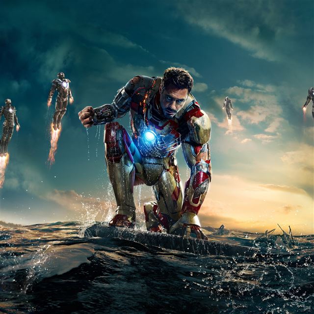 2048x2048 Iron Man 3 Water Fight -  iPad Air Wallpaper