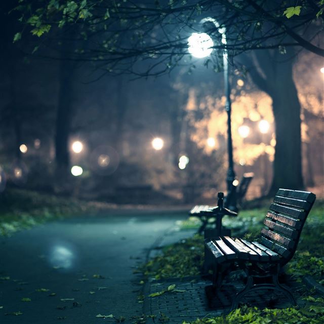 2048x2048 Lonely Beach In The Park Street Light -  iPad Air Wallpaper