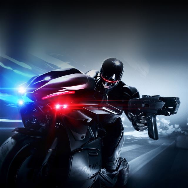 2048x2048 RoboCop 2014 Riding Motorcycle -  iPad Air Wallpaper