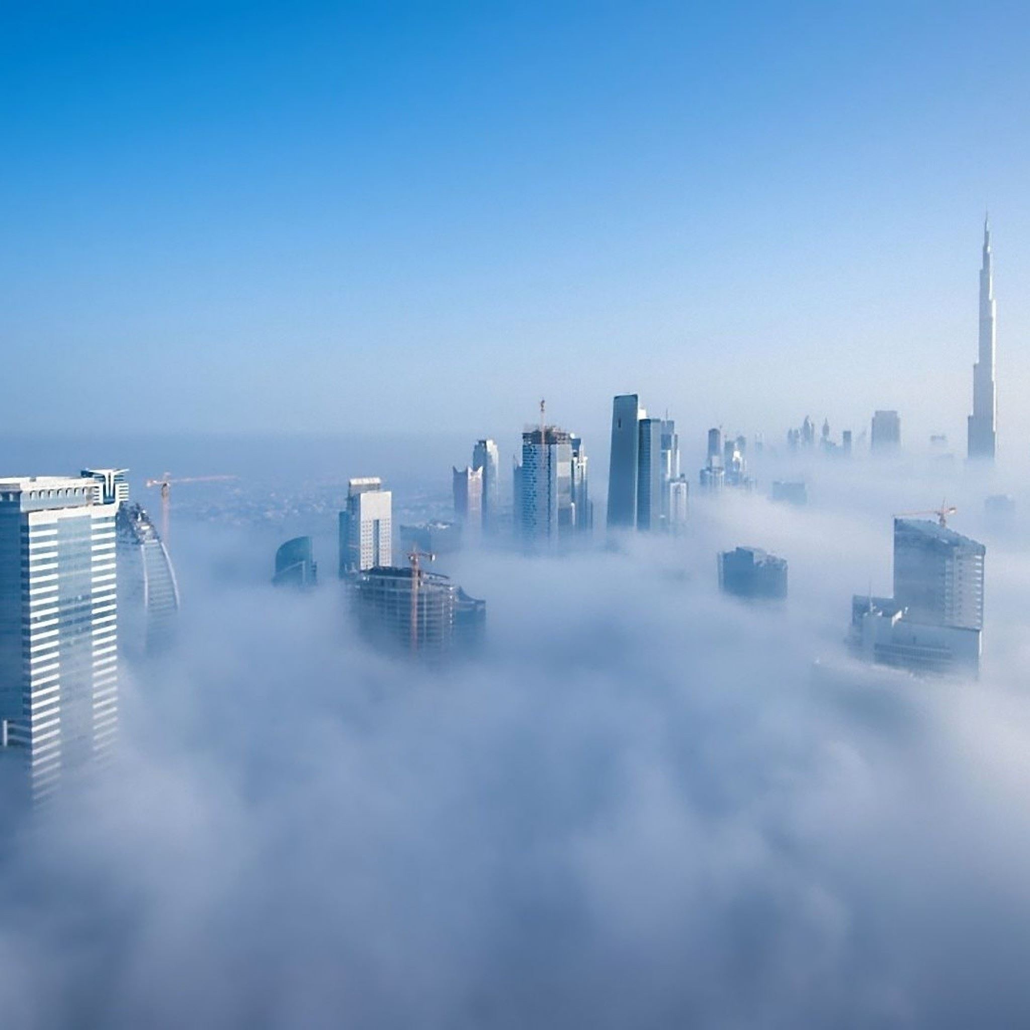 Spectacular Foggy Dubai Skyscraper High Landscape iPad Air Wallpapers Free  Download