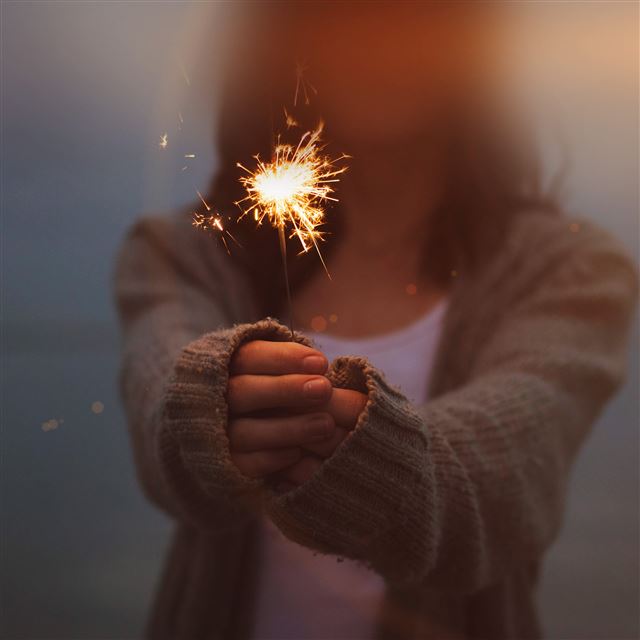 2048x2048 Nature City Party Fire Works Woman - woman iPad Air Wallpaper