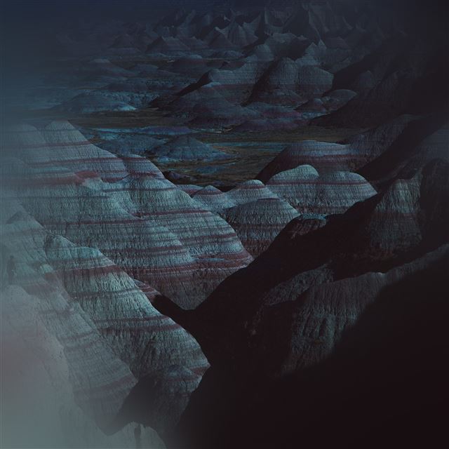 2048x2048 Dark Mountain Blue Dessert - landscape iPad Air Wallpaper
