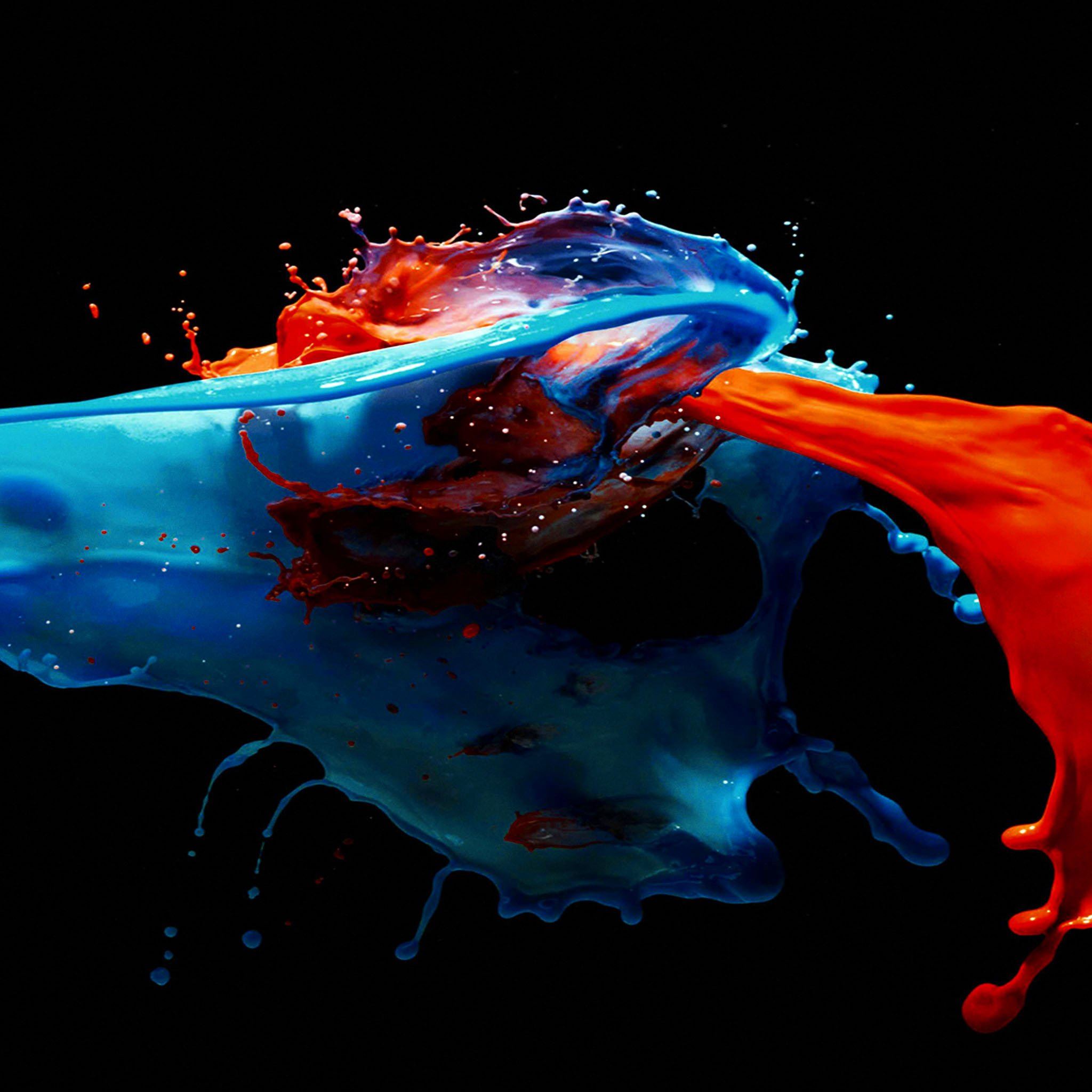 Paint Splash Art Illust Dark Blue Red Ipad Air   Ilike  Com 