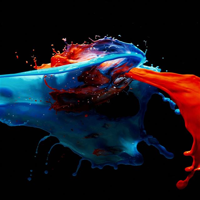 2048x2048 Paint Splash Art Illust Dark Blue Red - art iPad Air Wallpaper