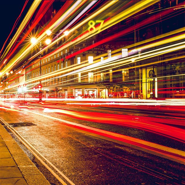 2048x2048 London City Car Lights Night Bokeh Red - bokeh iPad Air Wallpaper