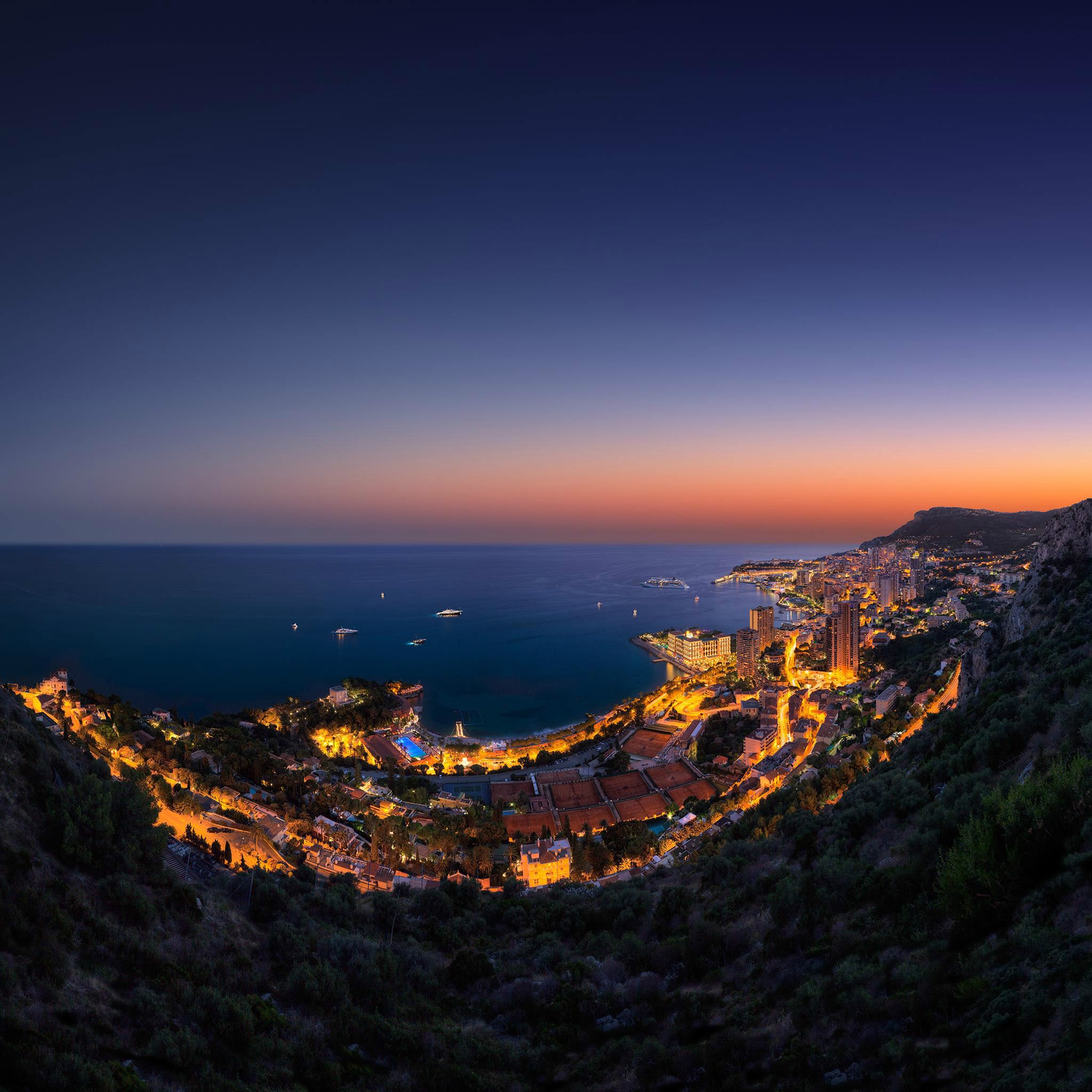 Summer Sunset Over Monaco iPad Air wallpaper 