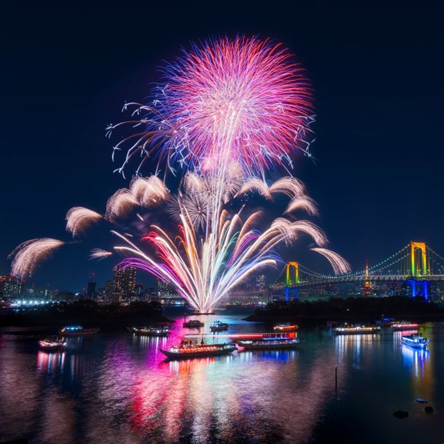 2048x2048 Tokyo Yokohama Fireworks - lively iPad Air Wallpaper