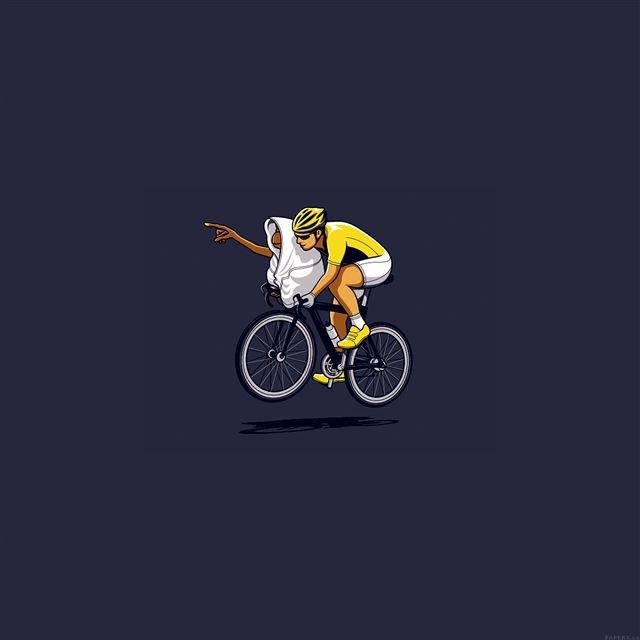 2048x2048 Go Home Blue Illust Art Minimal Cute - bicycle iPad Air Wallpaper