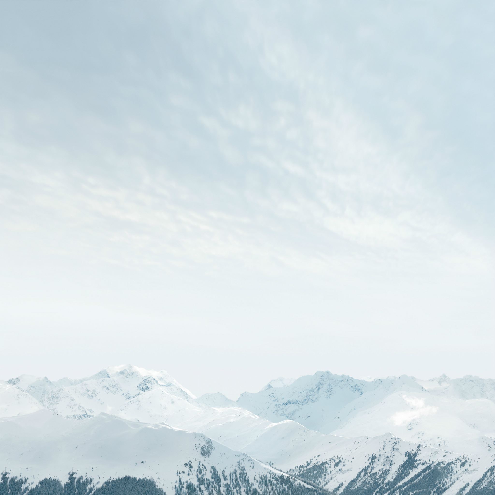 Pure Winter Snowy Mountains Landscape iPad Air wallpaper 