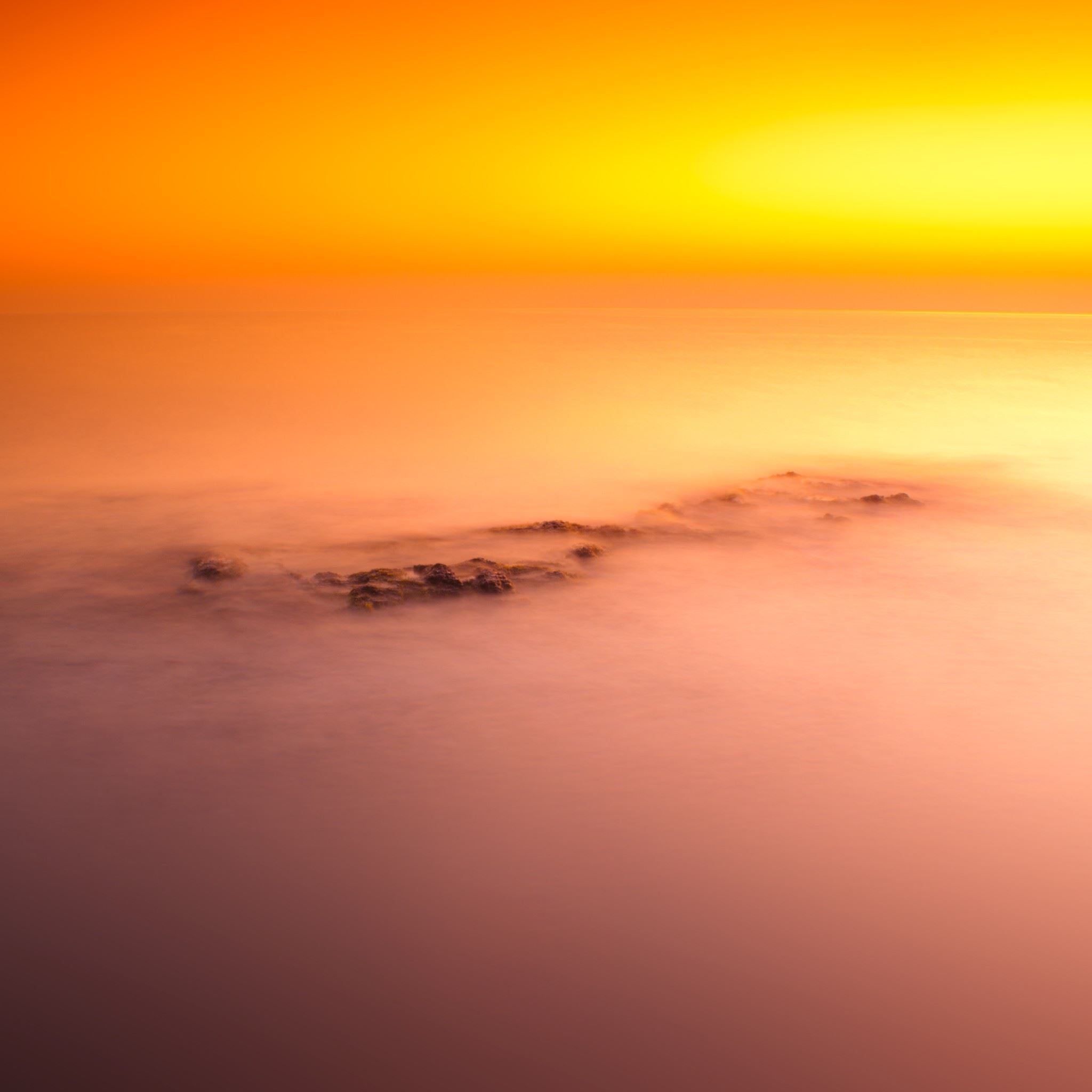 Nature Dreamy Gorgeous Mist Sunset Landscape iPad Air wallpaper 