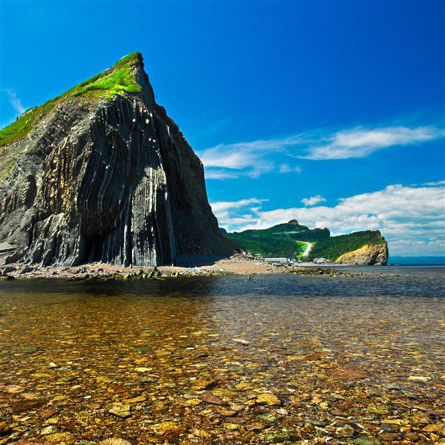 2048x2048 Nature Rock Side Crystal Lake Scenery - shadow iPad Air Wallpaper
