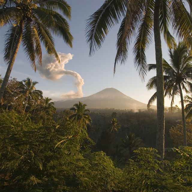 2048x2048 Indonesia Tropical Volcano - trees iPad Air Wallpaper