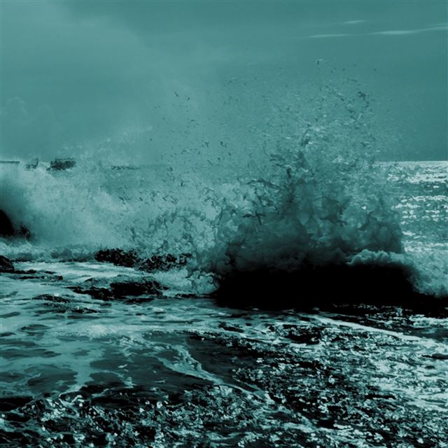 2048x2048 Night Ocean Beach Wave Splash Landscape - splash iPad Air Wallpaper