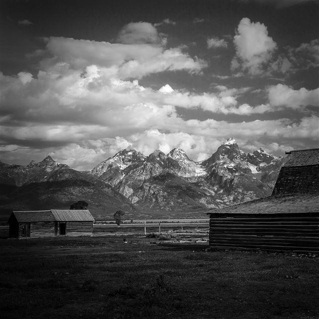 2048x2048 Nature Mountain Flare Sky Cloud Farm Dark - landscape iPad Air Wallpaper