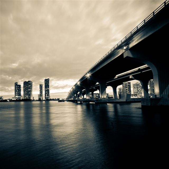 2048x2048 Storm Skyview Bridge Long Over River - river iPad Air Wallpaper