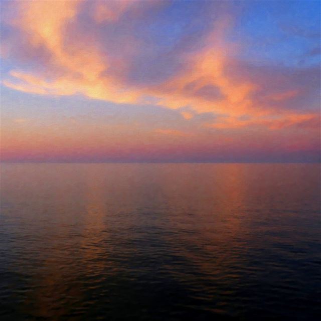 2048x2048 Calm Sunset Skyview Ocean Pure - scenery iPad Air Wallpaper