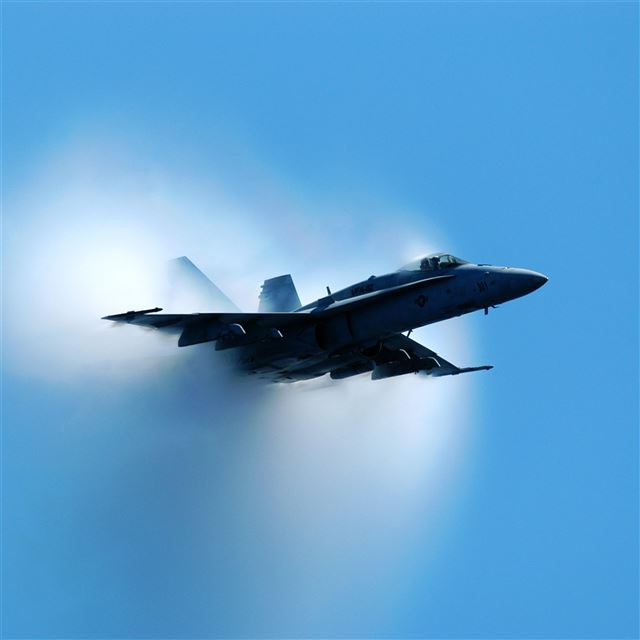 2048x2048 Military Plane Through Cloudy Sky -  iPad Air Wallpaper
