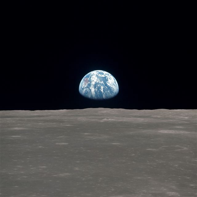 2048x2048 NASA AS11 Outer Space - landscape iPad Air Wallpaper
