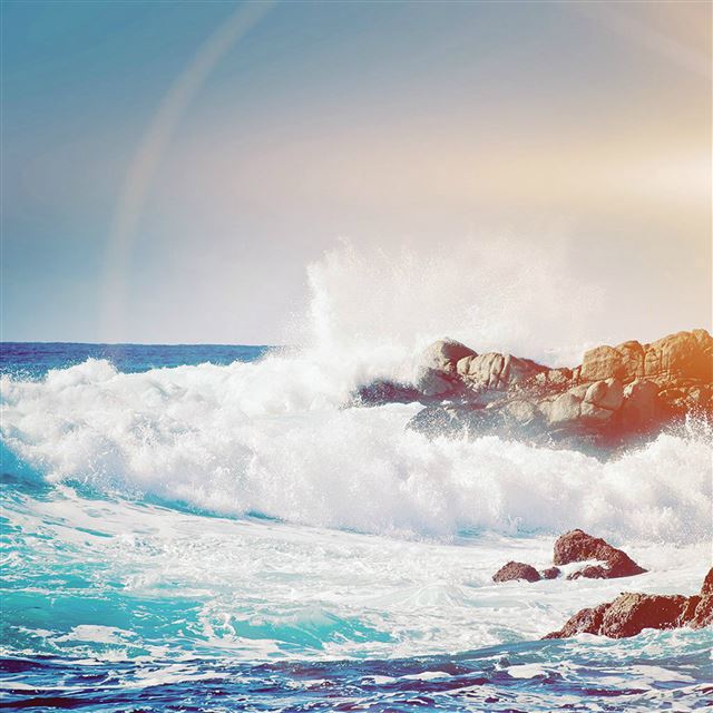 2048x2048 Wave Sea Nature Water Cool Flare - splash iPad Air Wallpaper