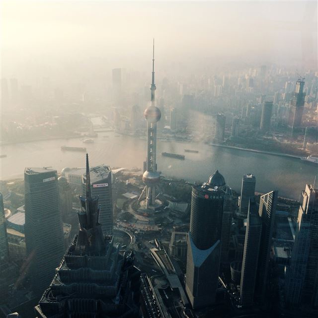 2048x2048 Overview Shanghai Cityscape - skyscraper iPad Air Wallpaper