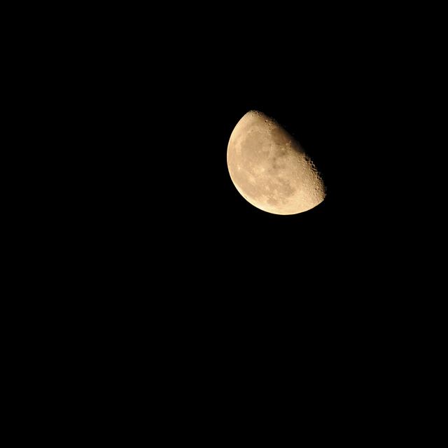 2048x2048 Dark Night Half Moon Hanging Skyscape - planet iPad Air Wallpaper