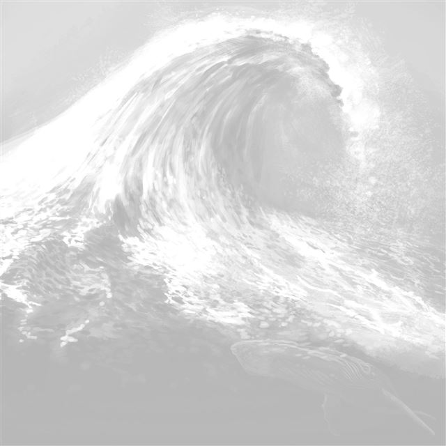 2048x2048 Wave White Bw Whale Art Illust - art iPad Air Wallpaper