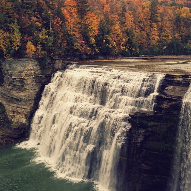 2048x2048 Nature Mountain Waterfall Grove Landscape - landscape iPad Air Wallpaper