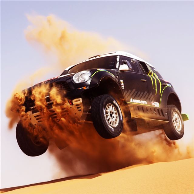2048x2048 Mini Cooper Car Cross Desert - desert iPad Air Wallpaper