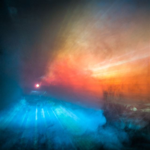 2048x2048 Blue Orange Abstract Fog - space view iPad Air Wallpaper