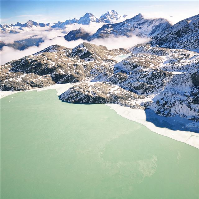 2048x2048 Nature Bright Snowy Mountains River Landscape - river iPad Air Wallpaper