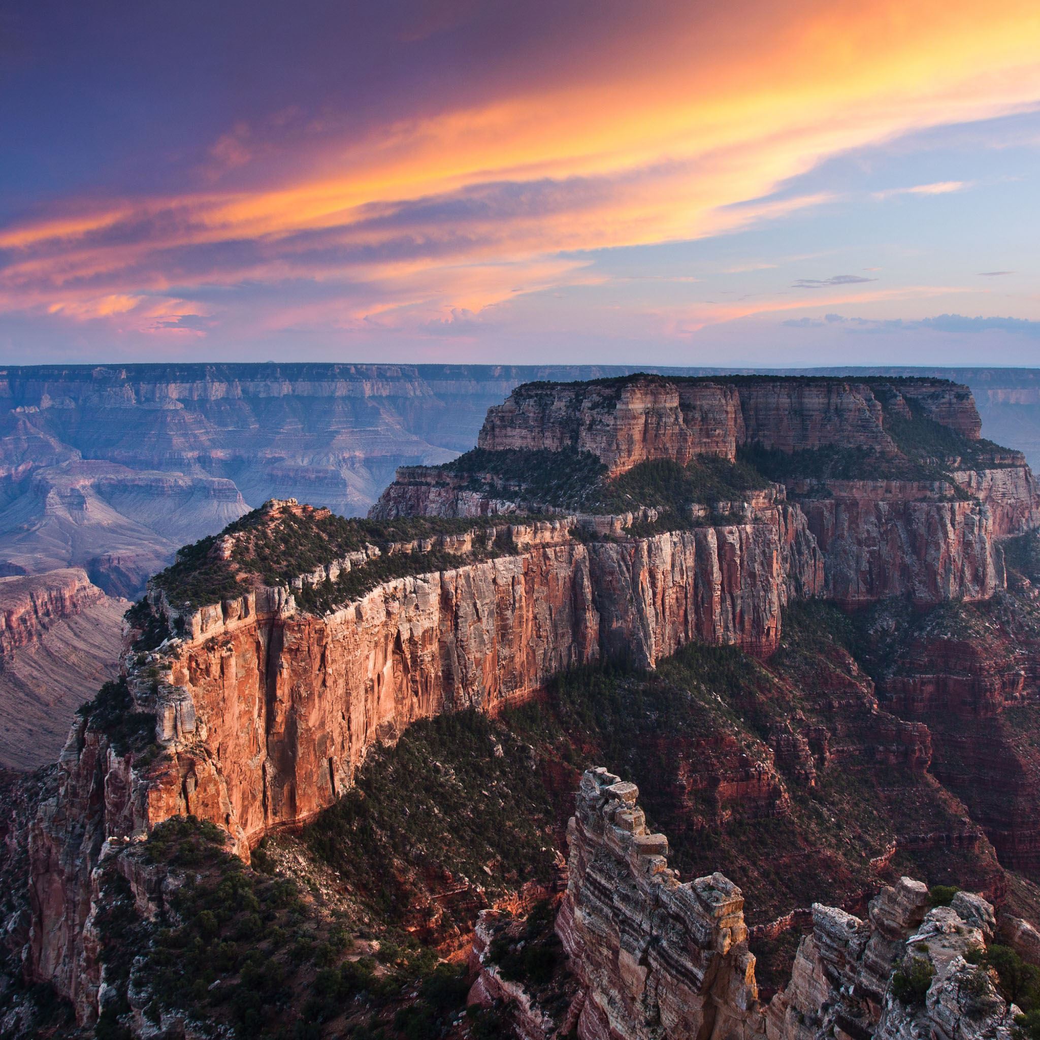 Nature Wonderful Mountain Cliff Sunset Landscape iPad Air wallpaper 