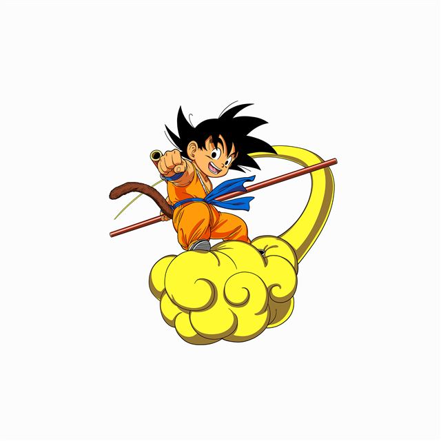 2048x2048 Dragonball Goku Cloud Fly Anime Art Illust White - fly iPad Air Wallpaper