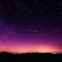 Star Galaxy Night Sky Mountain Purple Red Nature Space wallpaper