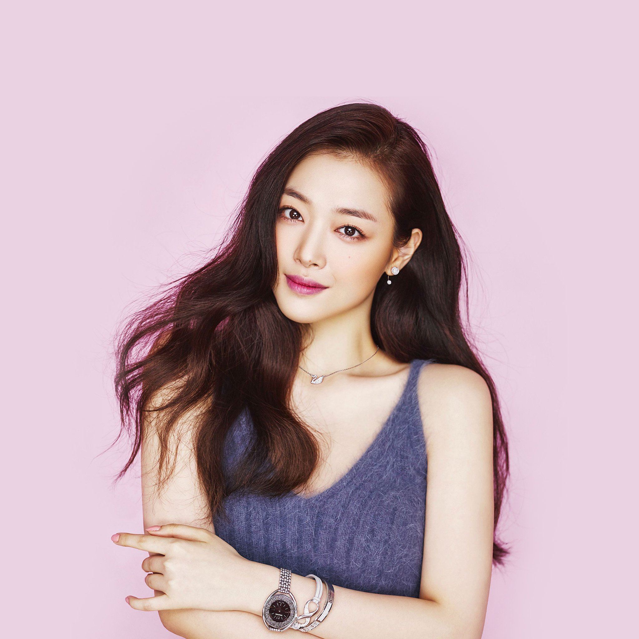 Sulli Kpop Pink Cute Girl Asian iPad Air wallpaper 