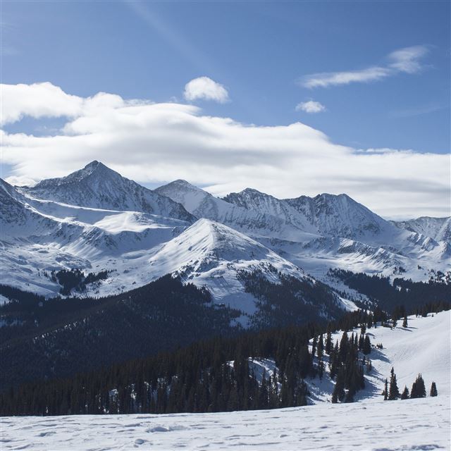 2048x2048 Snow Mountain Winter Sky Blue Nature - grove iPad Air Wallpaper
