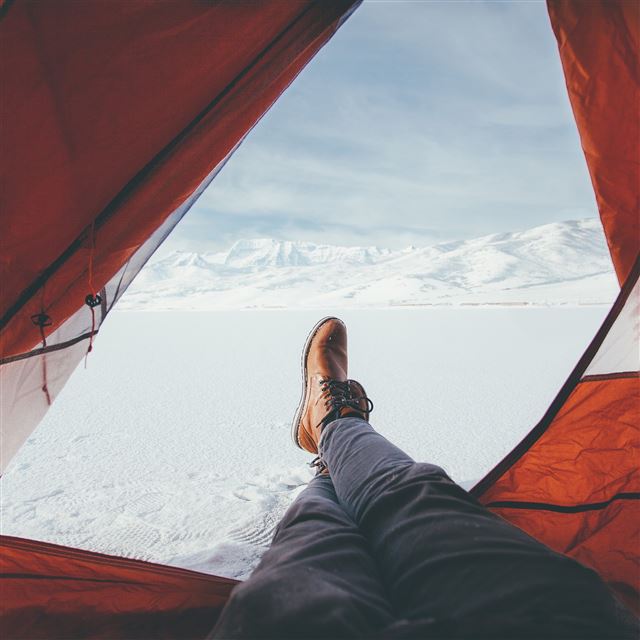 2048x2048 Tend Snow Artic Winter Camp Nature - lazy iPad Air Wallpaper