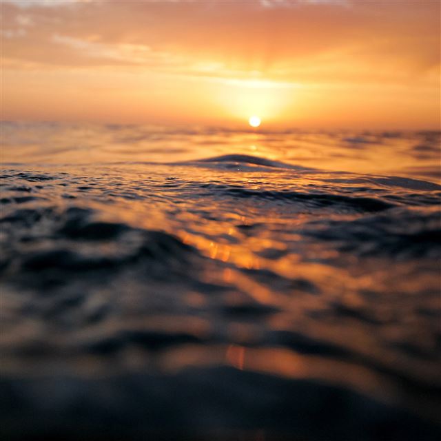 2048x2048 Sunset Sea Water Bokeh Orange Nature - bokeh iPad Air Wallpaper