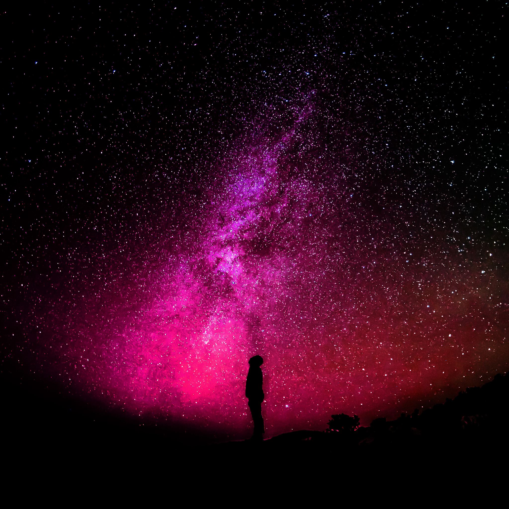 Sky Galaxy Milkyway Space Night Red iPad Air wallpaper 