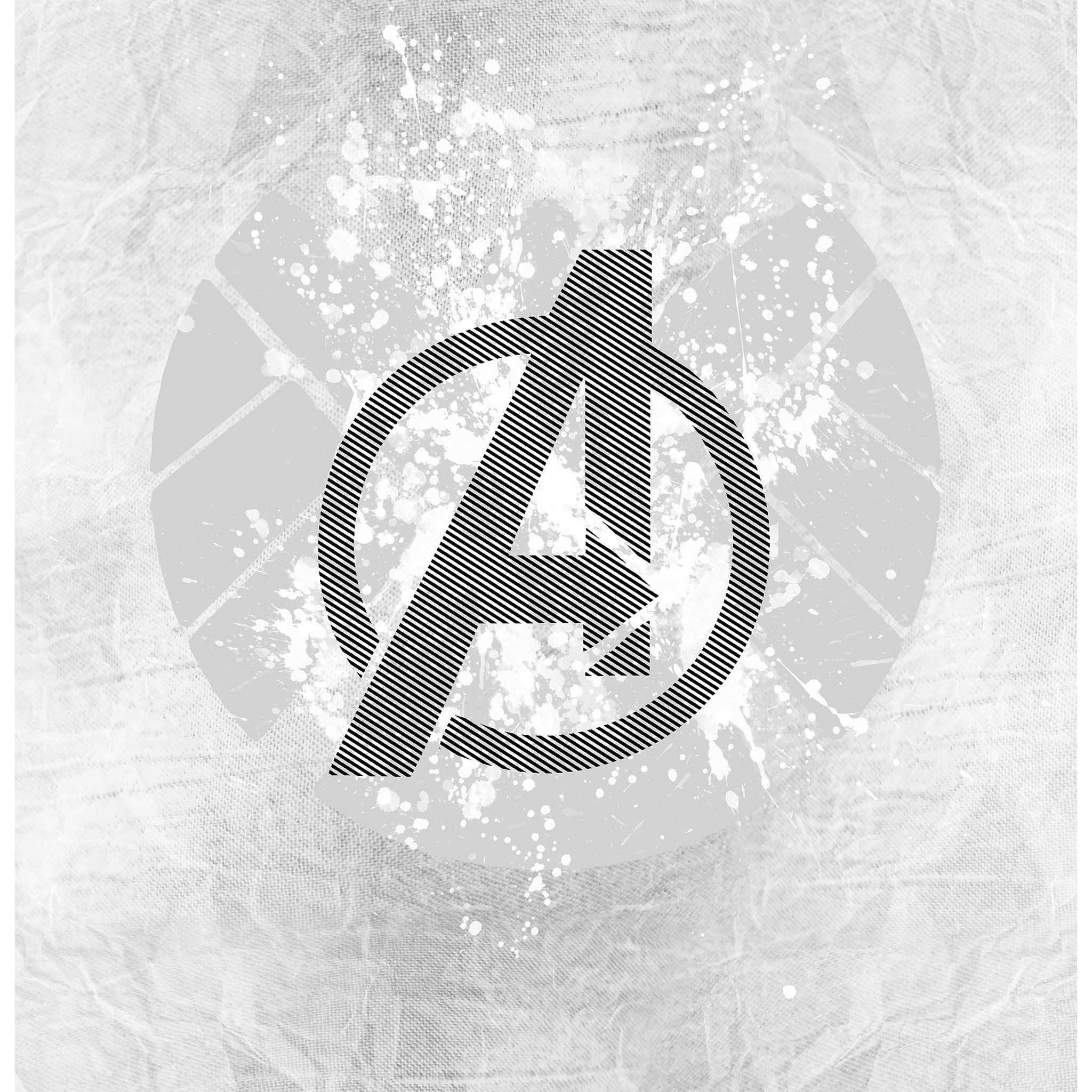 Avengers Logo Art Hero White iPad Air wallpaper 