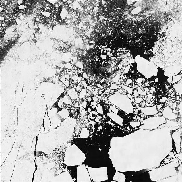 2048x2048 Earthview Iceland Snow Bw White Space Art Illustration - art iPad Air Wallpaper
