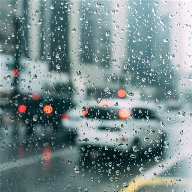 2048x2048 Rain Window Bokeh Art Car Sad - window iPad Air Wallpaper